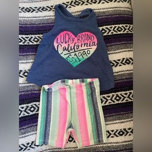 Luck brand tang top and short set